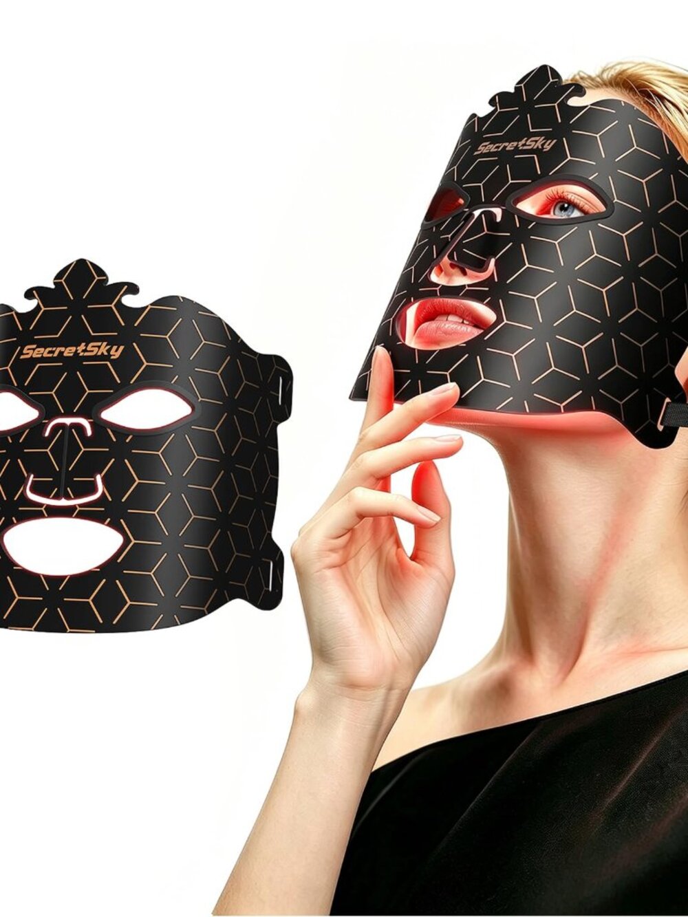 NEW SecretSky Mask for Face 7 LED 5 Brightness Levels 15-30min